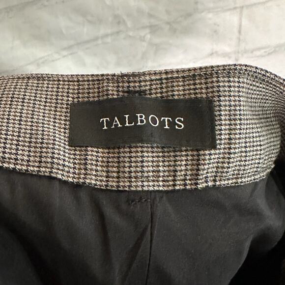 Talbots Women’s Brown Houndstooth Wool Blend Dress Pants, Size 12p, Pre-owned - Picture 4 of 7
